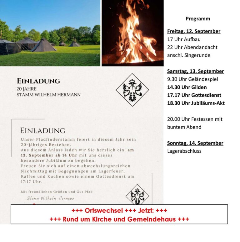 Ortswechsel des Jubiläums